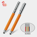 Neueste PU Leder Materlia Metal Roller Ball Screen Touch Stift Drucklogo mit Tablet Stift